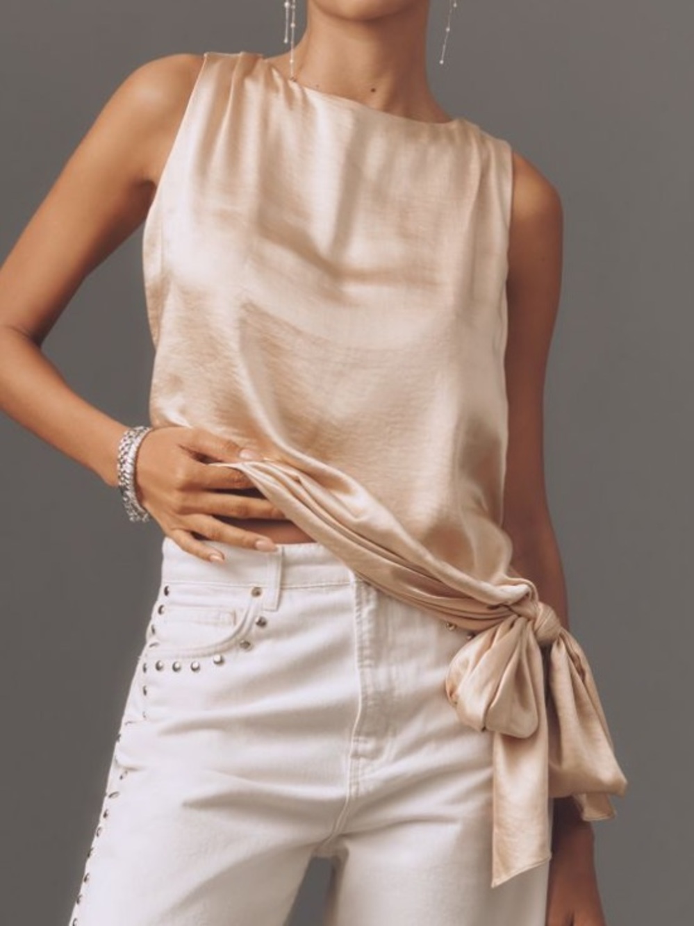 MARE MARE SLEEVELESS SILKY TOP L